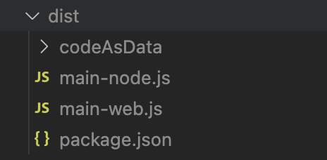 `dist` folder for a library